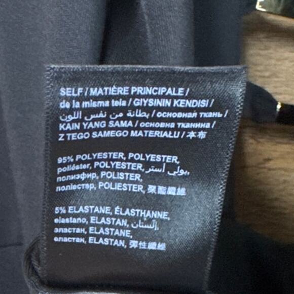 Bebe Gold Bar Detail Jumpsuit Sleeveless Plunging Neckline Black SZ Medium NWT - Picture 10 of 13